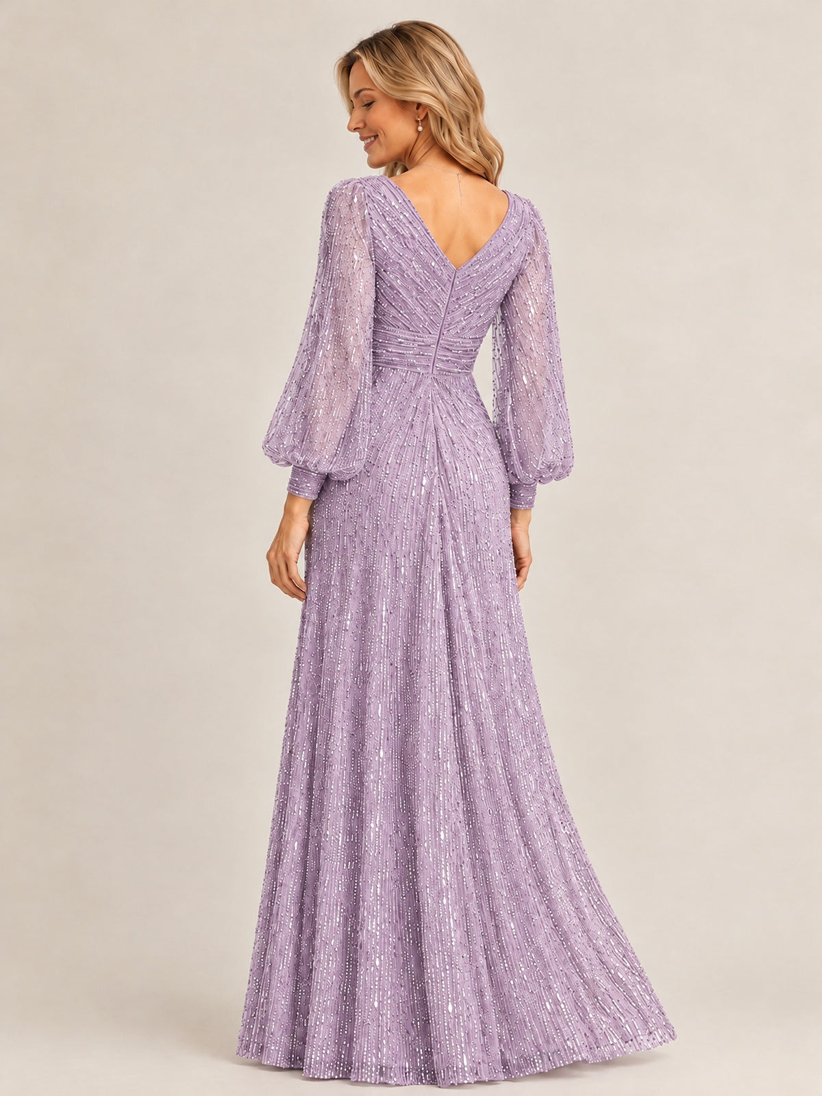 Sparkle Sequin Mother of The Bride Dresses with Long Sleeves