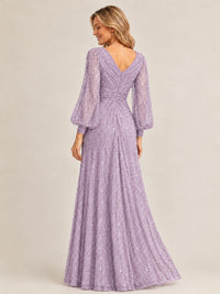Sparkle Sequin Mother of The Bride Dresses with Long Sleeves