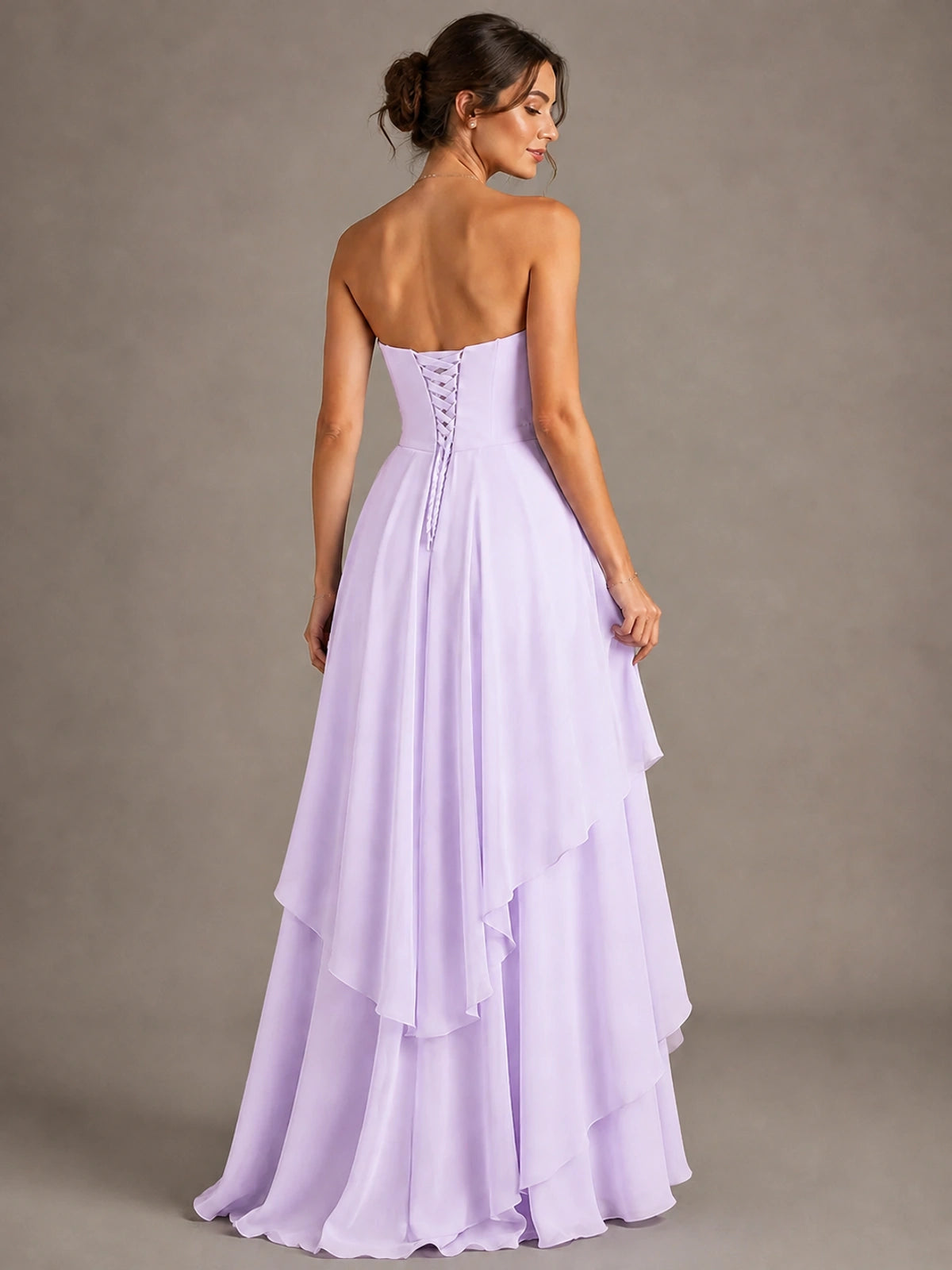 Strapless Ruffle A-Line Maxi Dress