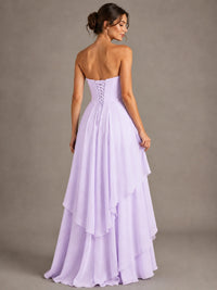 Strapless Ruffle A-Line Maxi Dress