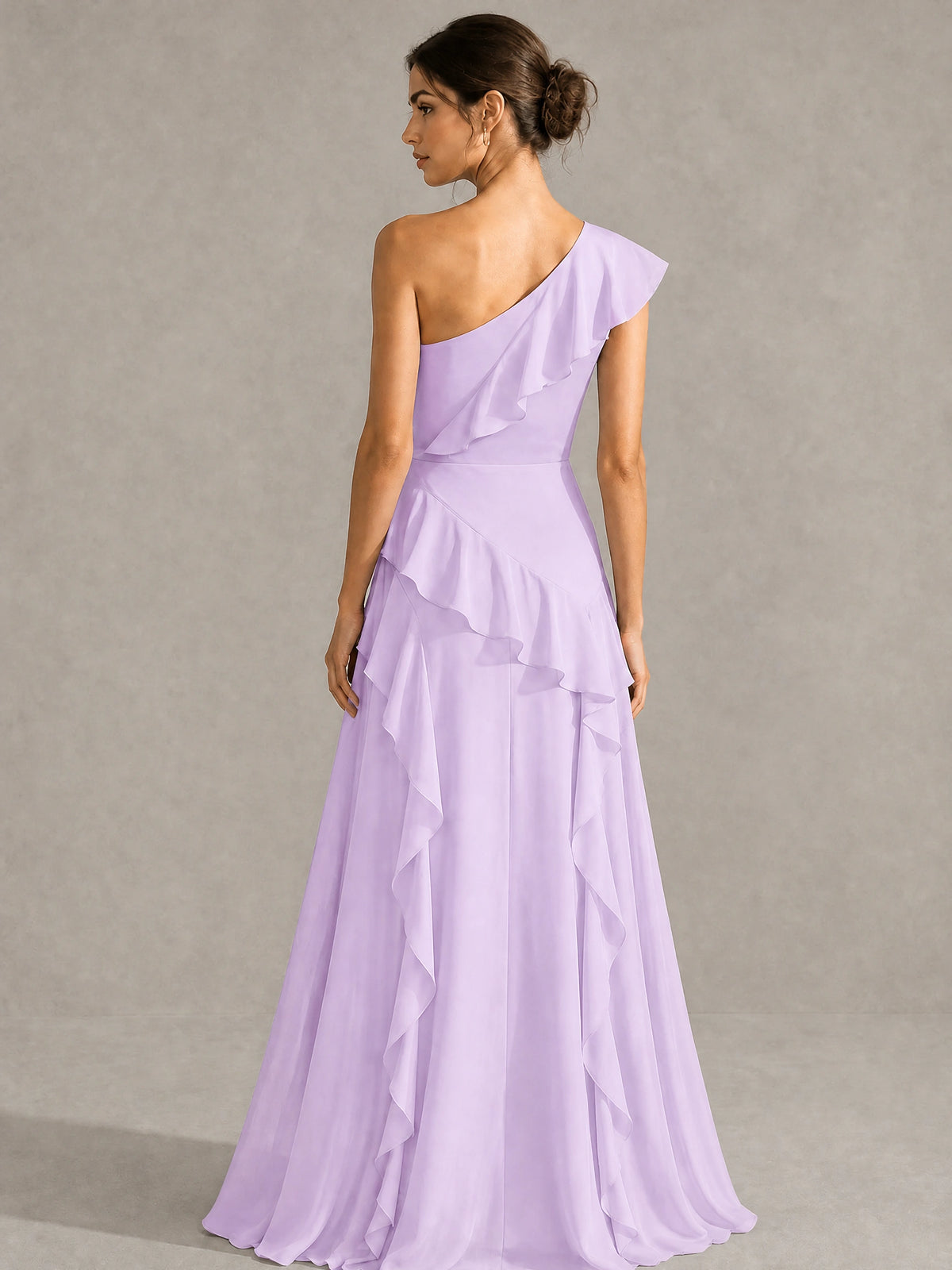 Sage Green One Shoulder Ruffle Bridesmaid Dress