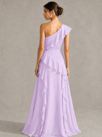 Sage Green One Shoulder Ruffle Bridesmaid Dress