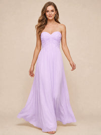 Strapless Pleated Chiffon A-Line Bridesmaid Dress