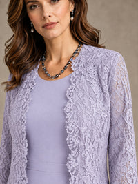 2-Piece Chiffon Mother of the Bride Dress with Lace Jacket
