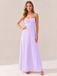 JOVELLEE Yellow Sweetheart Ruched Bust Chiffon Maxi Dress
