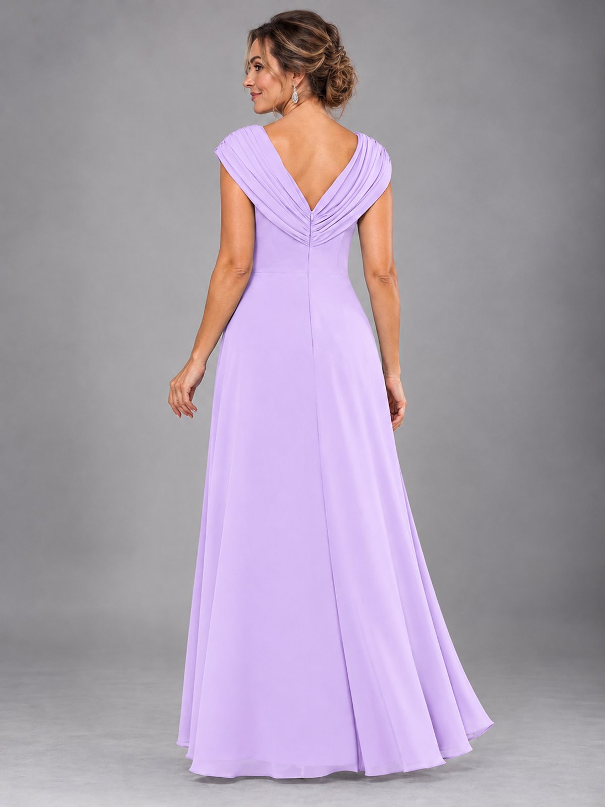 Cap Sleeve Chiffon A-Line Mother of the Bride Dress