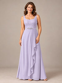 Blush Pink A-Line Mother of the Bride Dress with Lace Jacket and Ruffles