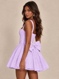Sweetheart Glitter Tulle Puffy Mini Dress with Bow