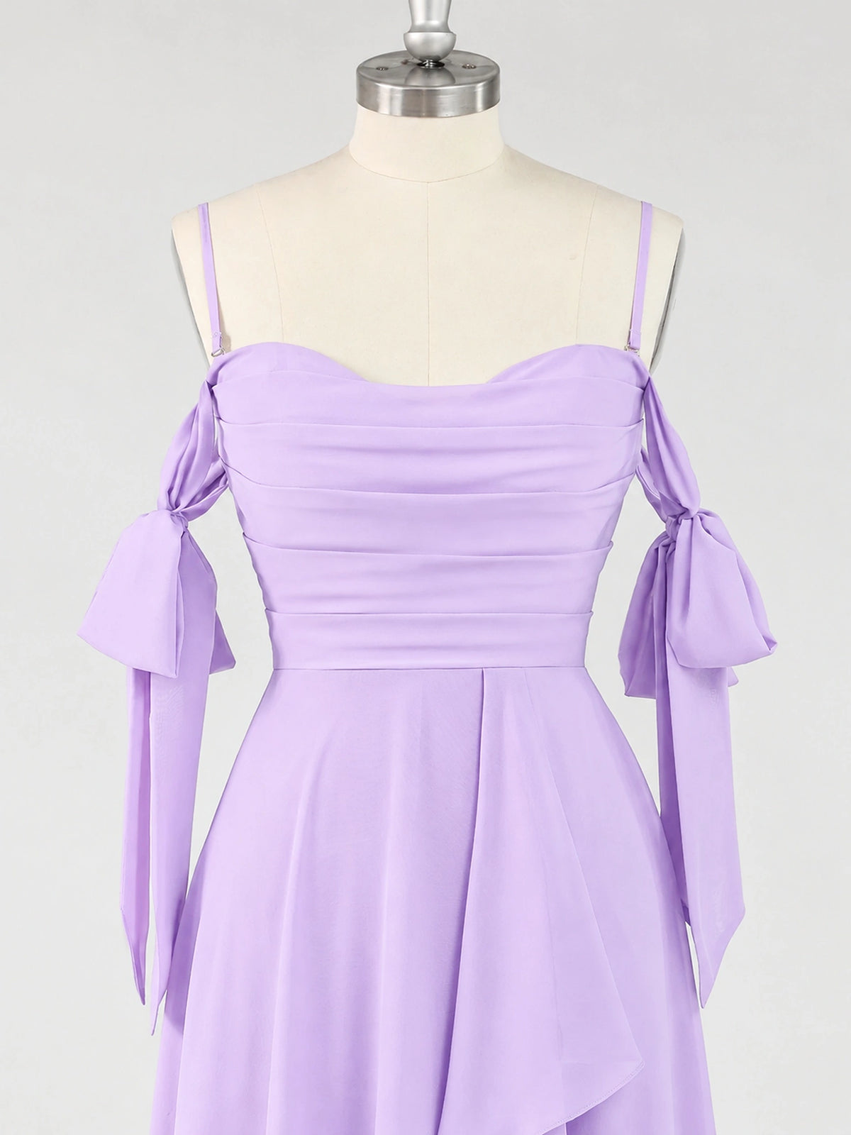 A-Line Ruffles Chiffon Bridesmaid Dress with Slit