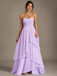 Strapless Ruffle A-Line Maxi Dress