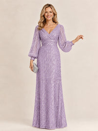 Sparkle Sequin Mother of The Bride Dresses with Long Sleeves