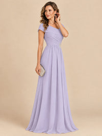 Cap Sleeve Mother of The Bride Dresses Long Chiffon Formal Gowns