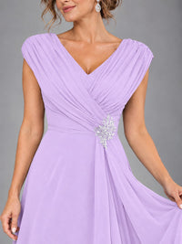 Cap Sleeve Chiffon A-Line Mother of the Bride Dress