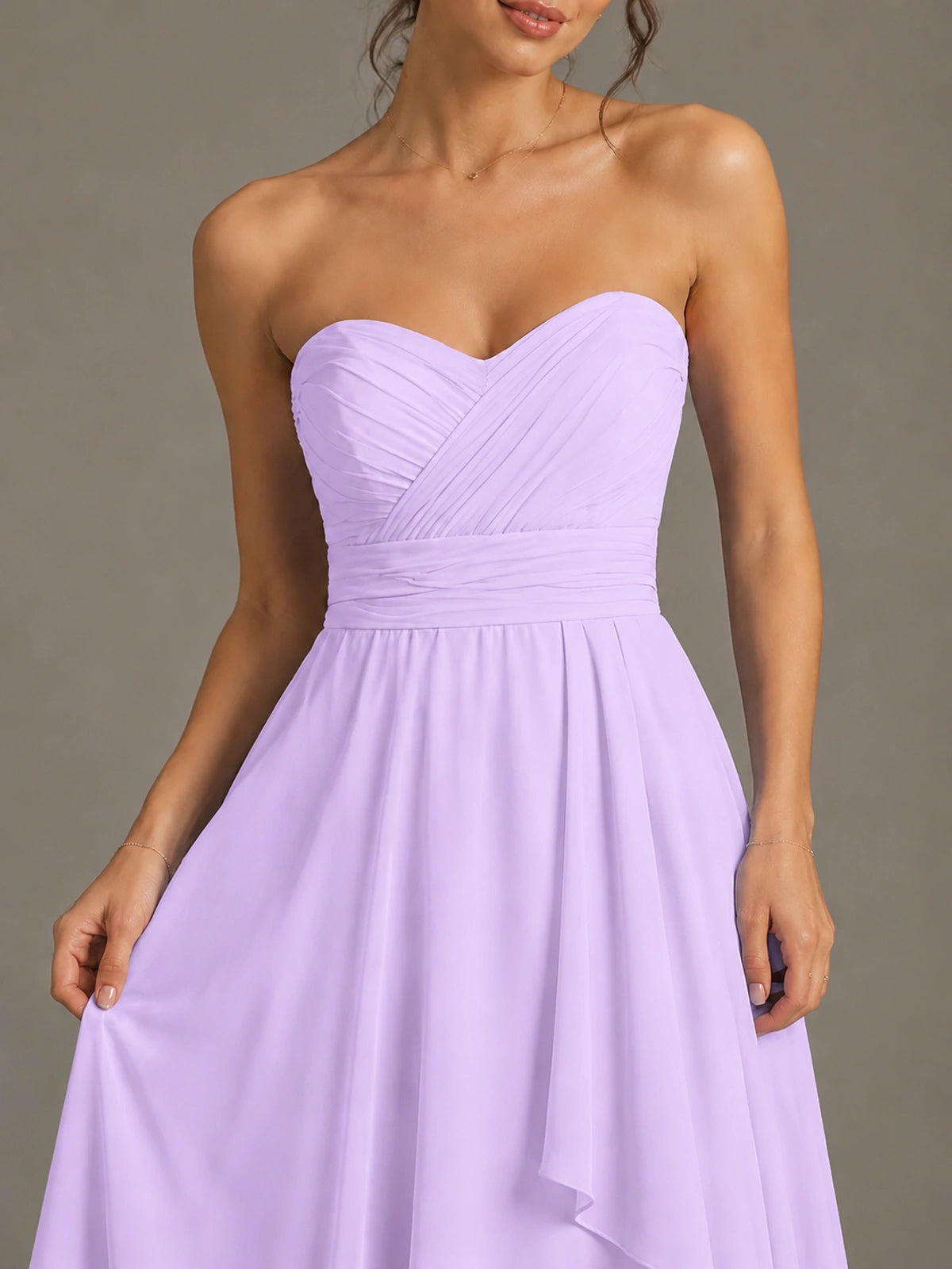 Strapless Ruffle A-Line Maxi Dress