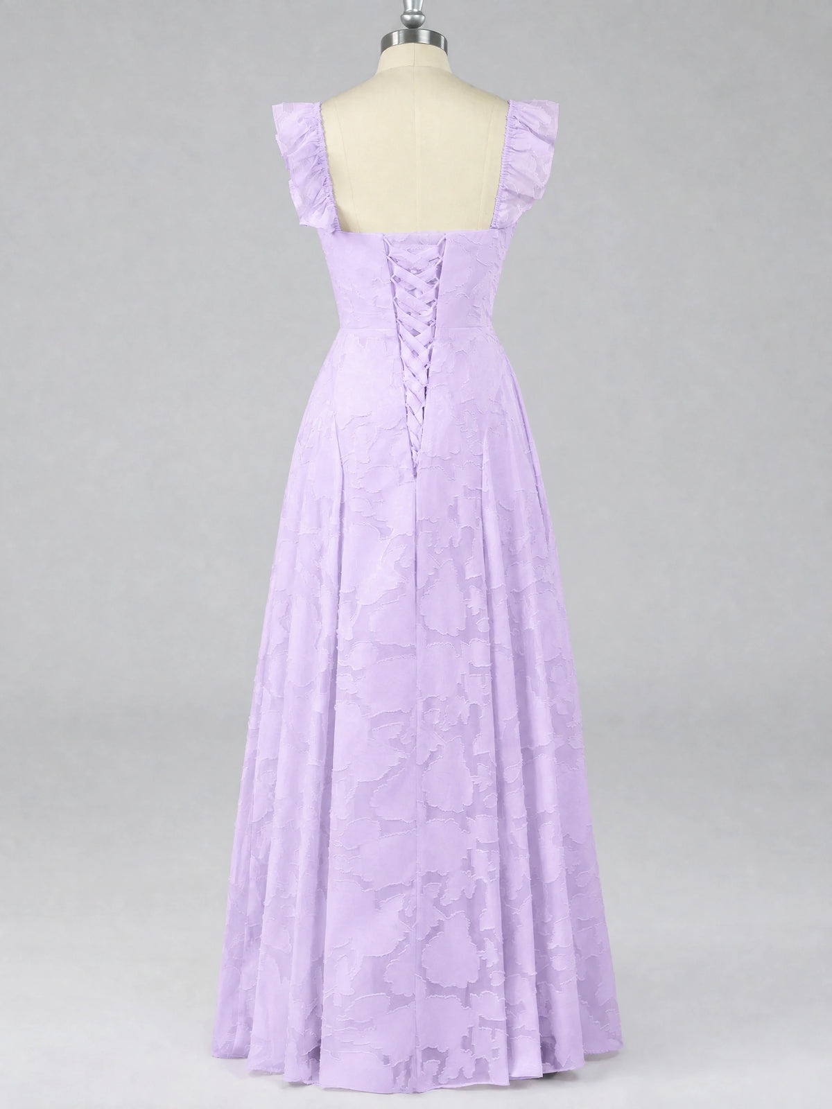 Jacquard Square Neck A-Line Maxi Dress