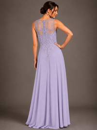 A-line 2 Pieces Chiffon Appliques Mother of The Bride Dresses with Jackets