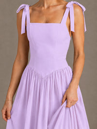 Square Neck A-Line Maxi Dress