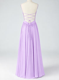 Spaghetti Strap Ruched Chiffon Maxi Dress with Backless