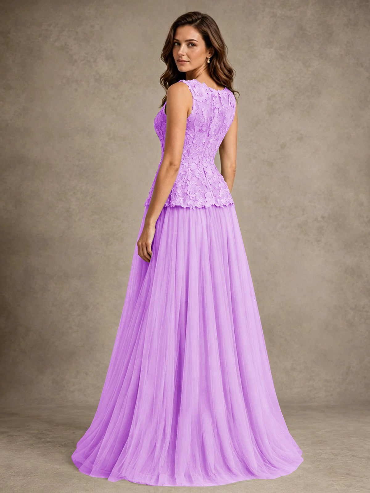 A-Line Chiffon Mother of the Bride Dress with Lace Appliques