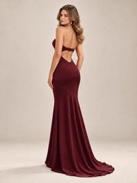 Light Blue Strapless Sweetheart Mermaid Prom Dress with Pleated Bodice
