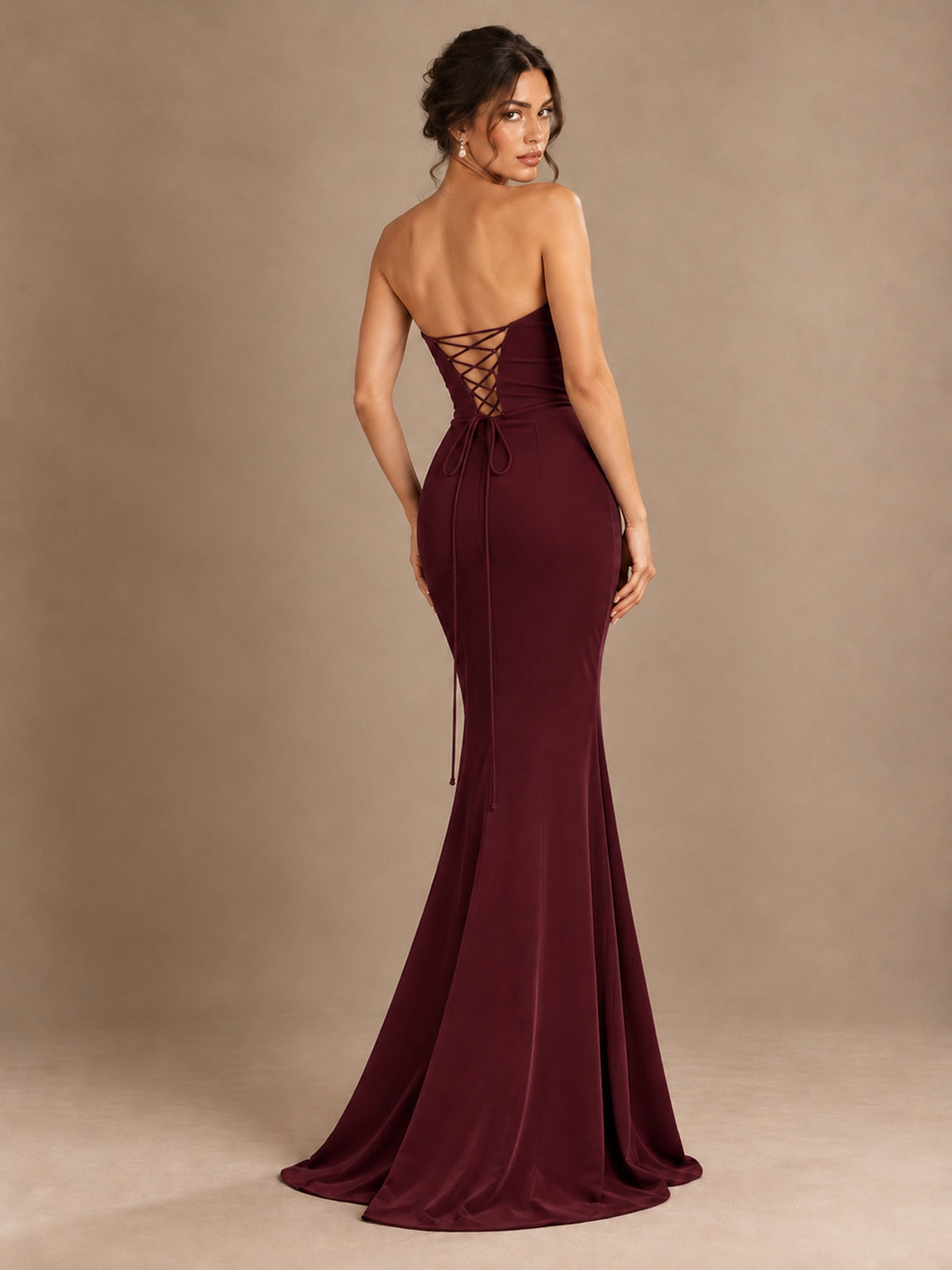 Emerald Green Strapless Mermaid Prom Dress with 3D Rose & Keyhole Cutout