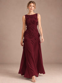 3D Floral Applique Sleeveless Formal Maxi Dress