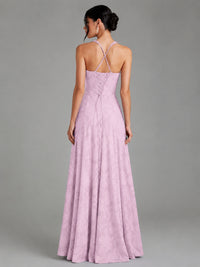 A-Line Halter Floral Chiffon Maxi Dress