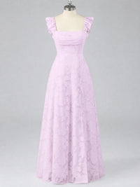 Jacquard Square Neck A-Line Maxi Dress