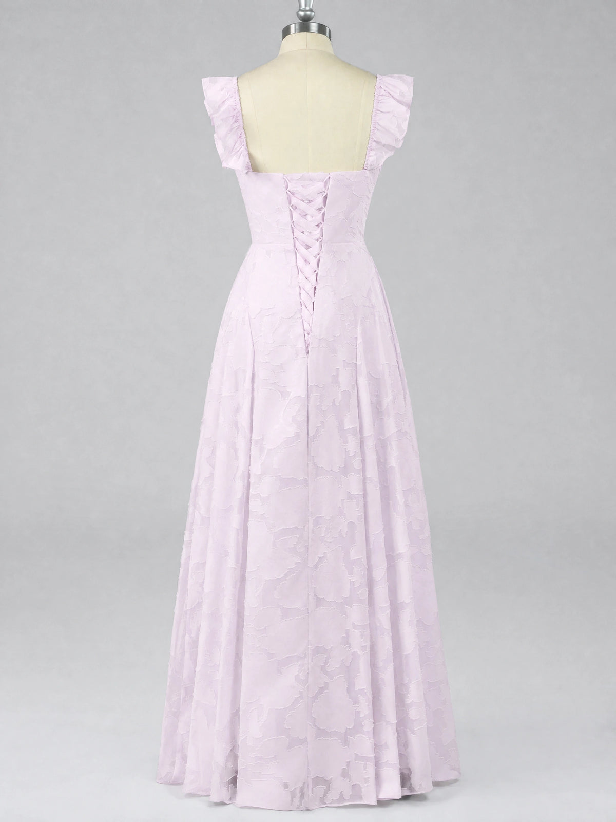 Jacquard Square Neck A-Line Maxi Dress