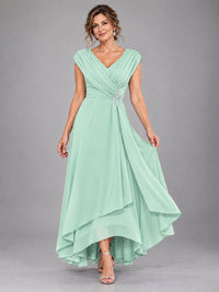 Cap Sleeve Chiffon A-Line Mother of the Bride Dress