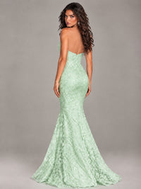 Strapless Corset Mermaid Prom Dress Lace Appliqué Formal Gown