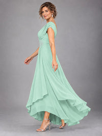 Cap Sleeve Chiffon A-Line Mother of the Bride Dress