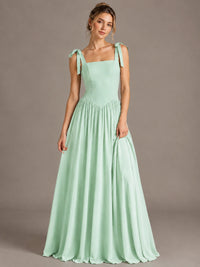 Square Neck A-Line Maxi Dress