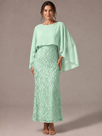 Light Blue Sequin 2 Pieces Mother of the Bride Dress