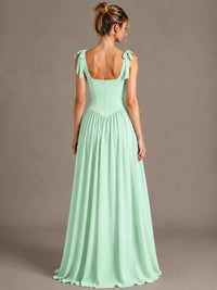 Square Neck A-Line Maxi Dress