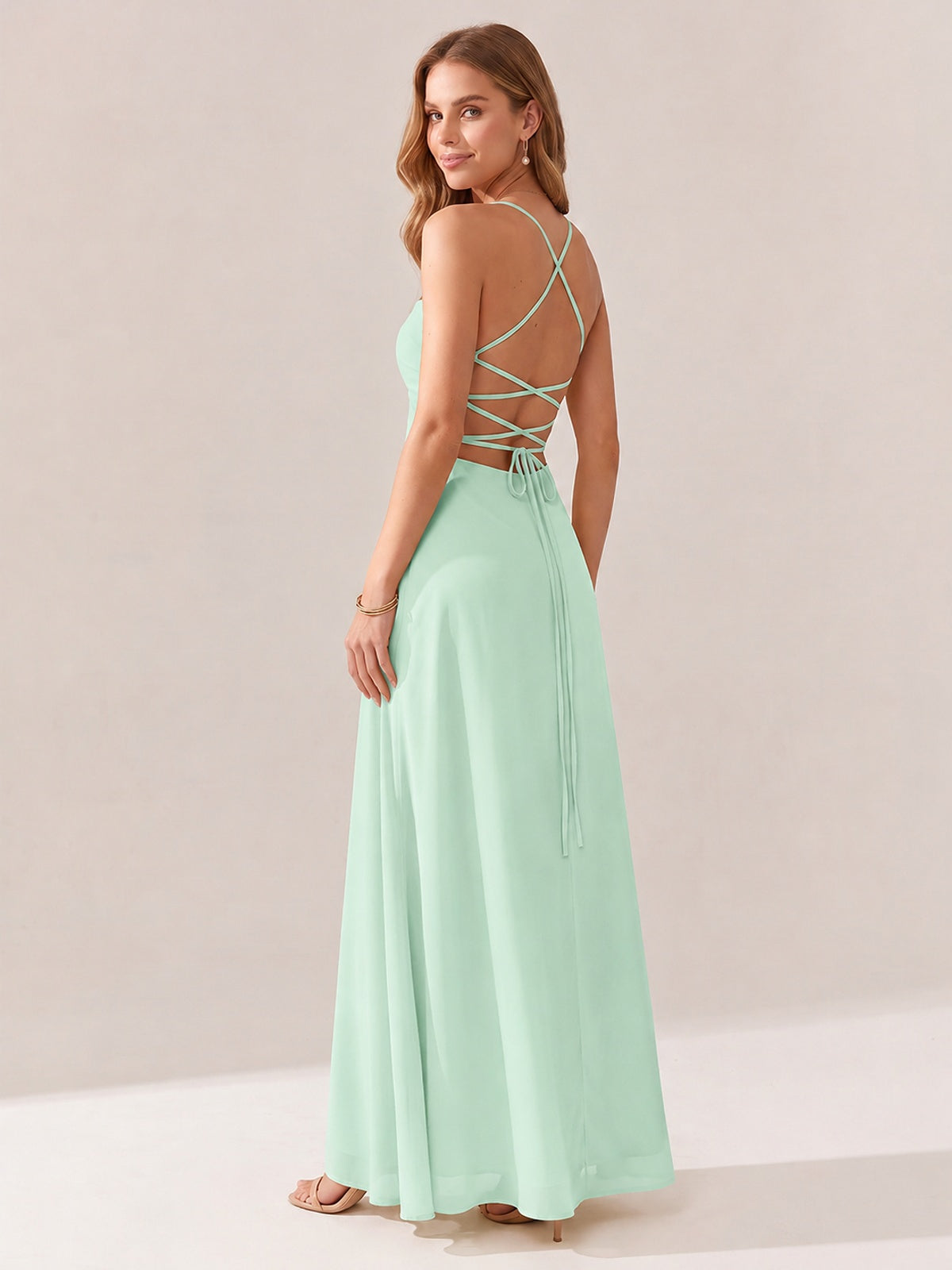 JOVELLEE Yellow Sweetheart Ruched Bust Chiffon Maxi Dress