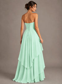 Strapless Ruffle A-Line Maxi Dress