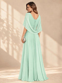 Ruched V Neck Mother of The Bride Dresses with Shawls Appliques and Cap Sleeves