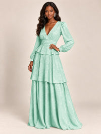 Blush Pink Floral Long Sleeve Maxi Dress