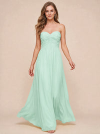 Strapless Pleated Chiffon A-Line Bridesmaid Dress