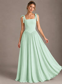 Square Neck A-Line Maxi Dress