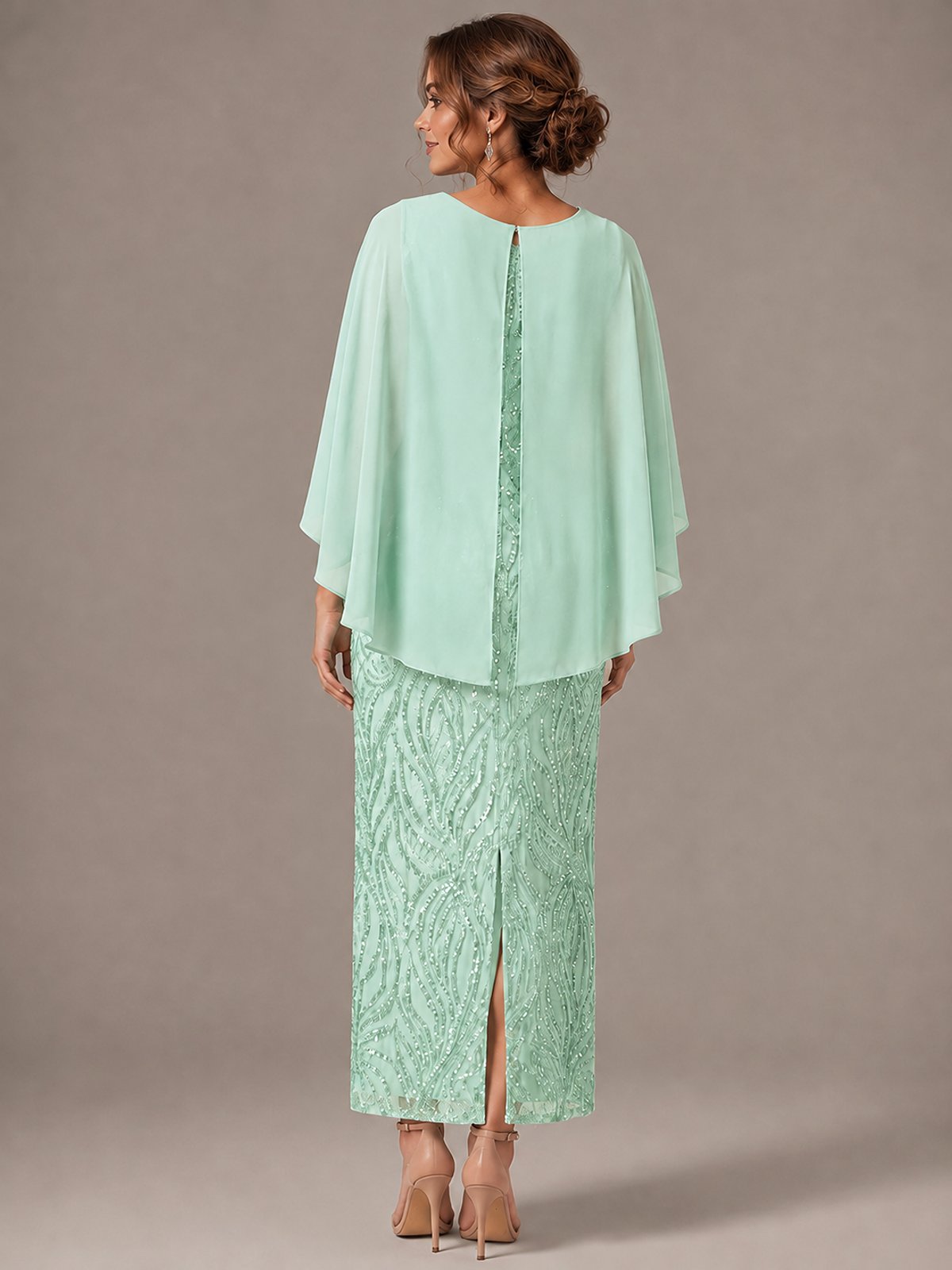 Light Blue Sequin 2 Pieces Mother of the Bride Dress