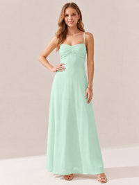 JOVELLEE Yellow Sweetheart Ruched Bust Chiffon Maxi Dress
