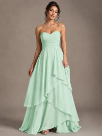 Strapless Ruffle A-Line Maxi Dress
