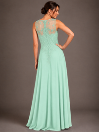 A-line 2 Pieces Chiffon Appliques Mother of The Bride Dresses with Jackets