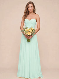 Strapless Pleated Chiffon A-Line Bridesmaid Dress