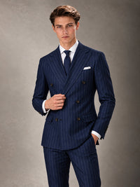 Double Breasted Pinstripe Men's Suit 2 Piece (Jacket & Pants) for Wedding & Formal Prom