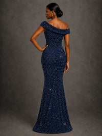 Sequin Off Shoulder Mermaid Prom Dress