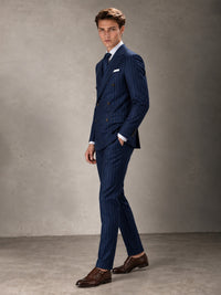 Double Breasted Pinstripe Men's Suit 2 Piece (Jacket & Pants) for Wedding & Formal Prom