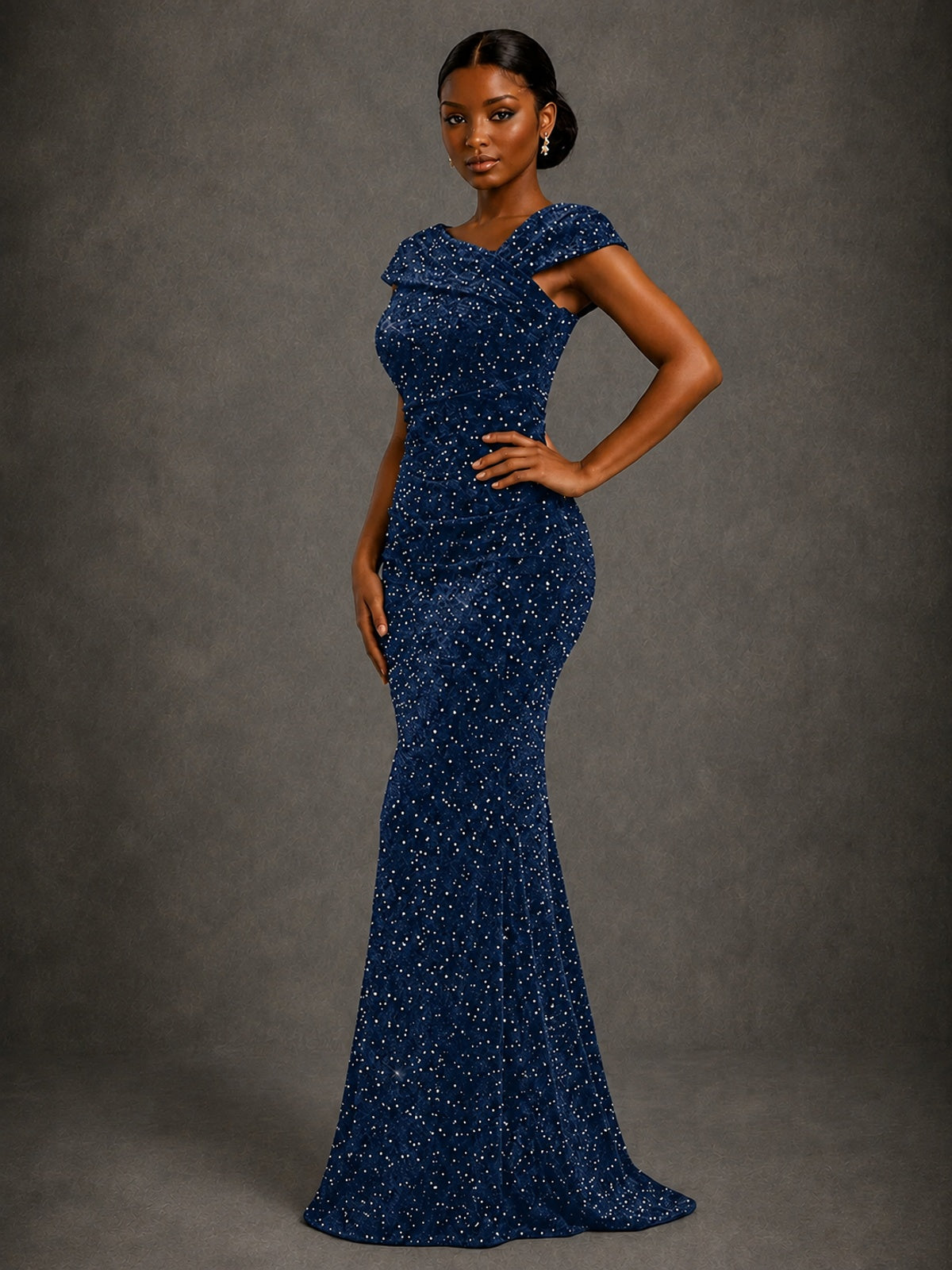 Sequin Off Shoulder Mermaid Prom Dress